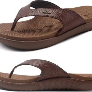 Women's Orthotic Flip Flops Vegan Leather Summer Sandals Arch Support